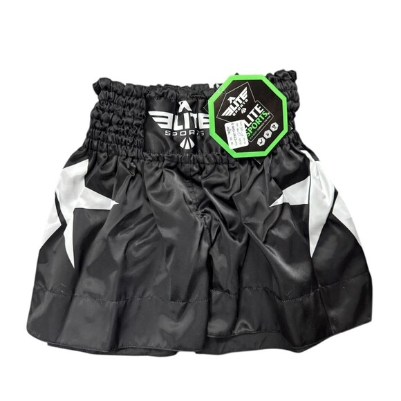 Elite Sports Kids Size Small Muay Thai Shorts Unisex Black  100% Polyester NEW - Picture 1 of 4